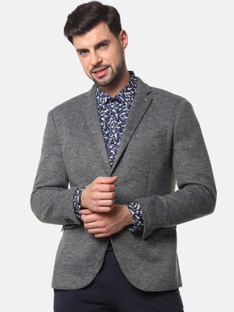 

SELECTED Identity Men Blue Slim Fit Solid Single-Breasted Formal Blazer