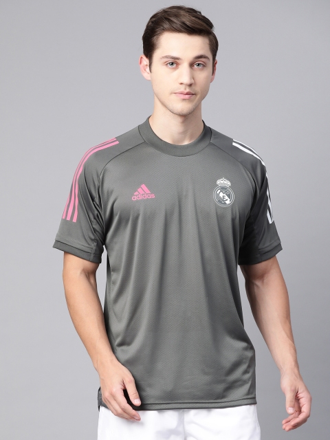 

ADIDAS Men Charcoal Grey Self Design Real Madrid Soccer Training Jersey