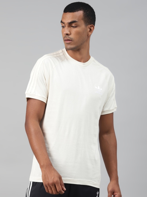 

ADIDAS Originals Men White 3-Stripes No-Dye Pure Cotton Round Neck T-Shirt