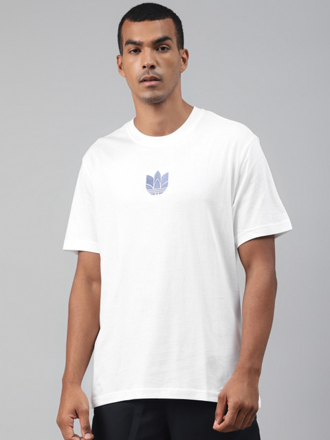 

ADIDAS Originals Men White Pure Cotton Adicolor 3D Trefoil LoungewearPure Cotton T-shirt