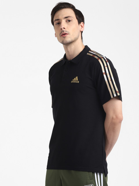 

ADIDAS Men Black Solid Sport Inspired Camo Polo T-shirt