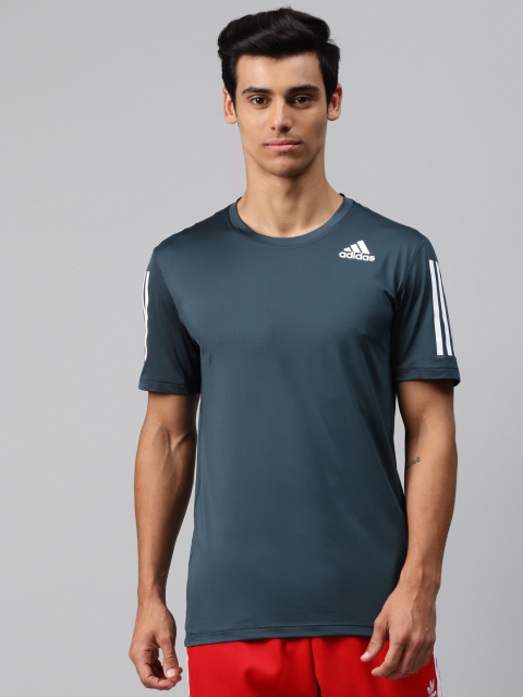 

ADIDAS Men Navy Blue Techfit 3-stripes Fitted Primegreen Training T-shirt