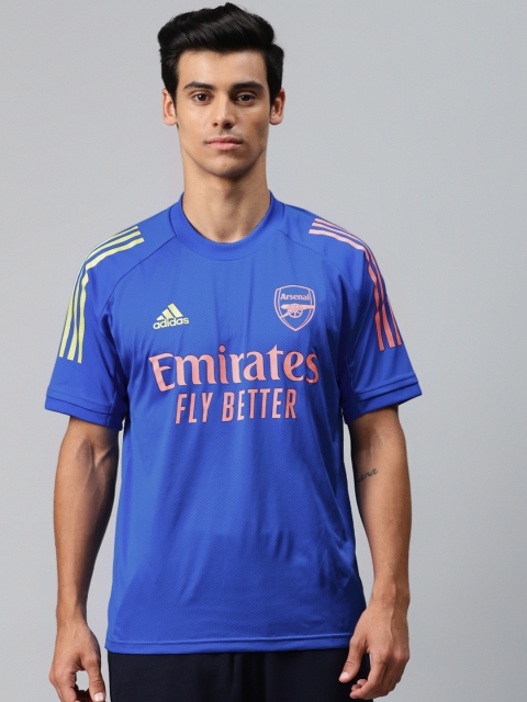 

ADIDAS Men Blue & Peach Coloured Arsenal Training Jersey Print T-shirt