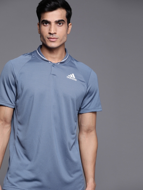 

ADIDAS Men Blue Club Rib Sustainable Tennis Polo T-Shirt