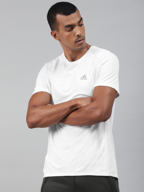 

ADIDAS Men White Solid Heat.Rdy Running T-shirt