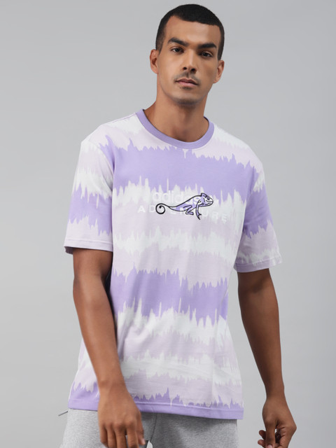 

ADIDAS Originals Men Purple & White Adventure Archive Printed T-Shirt