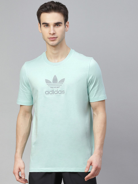 

ADIDAS Originals Men Green Trefoil Gradient Cotton Brand Logo Print Round Neck T-shirt