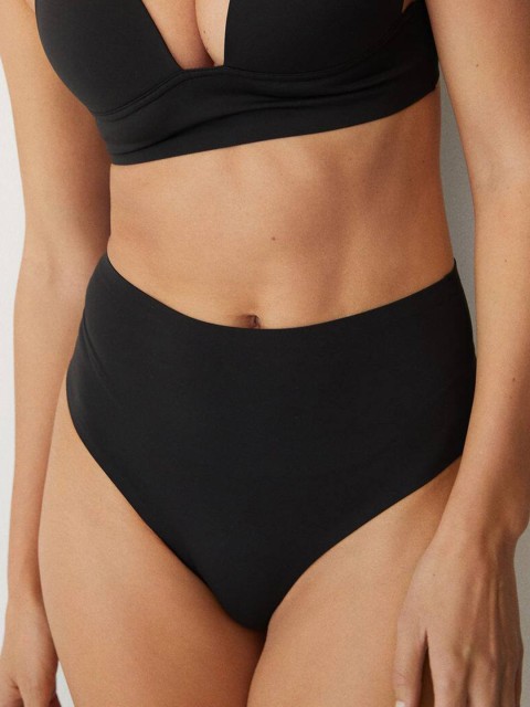 

MANGO Women Black Solid Swim Bikini Briefs
