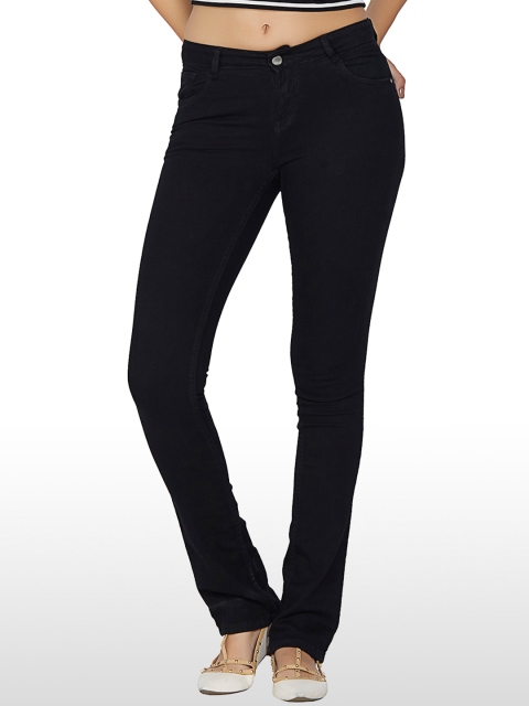 

Kraus Jeans Women Black Skinny Fit Mid-Rise Clean Look Jeans