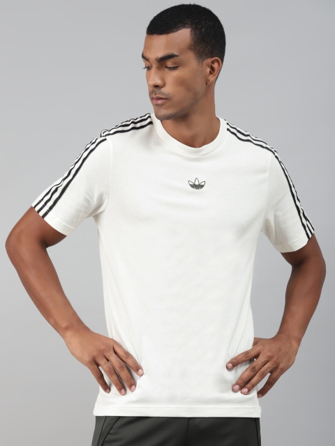 

ADIDAS Originals Men Off-White SPRT 3-Stripes Pure Cotton T-shirt