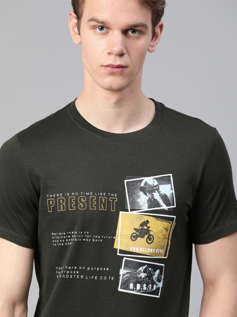 

Roadster Men Black Biker Printed T-shirt