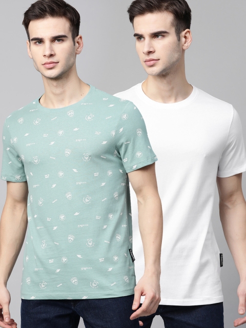 

Roadster Men Pack of 2 T-shirts, Sea green