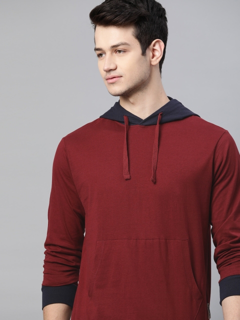 

Roadster Men Maroon Solid Pure Cotton T-shirt