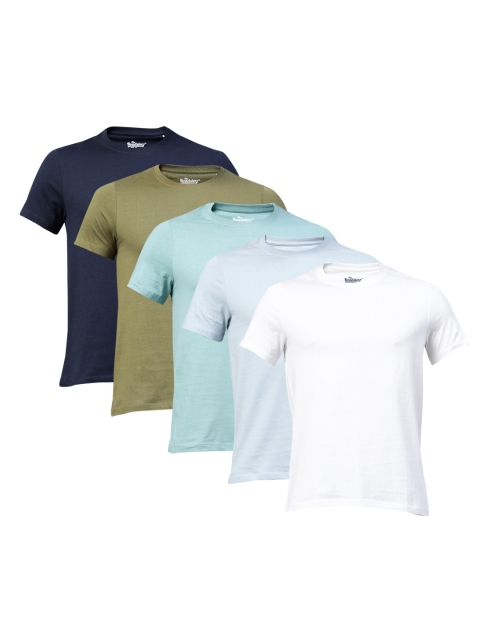 

Roadster Men Pack of 5 Pure Cotton Solid T-shirt, White