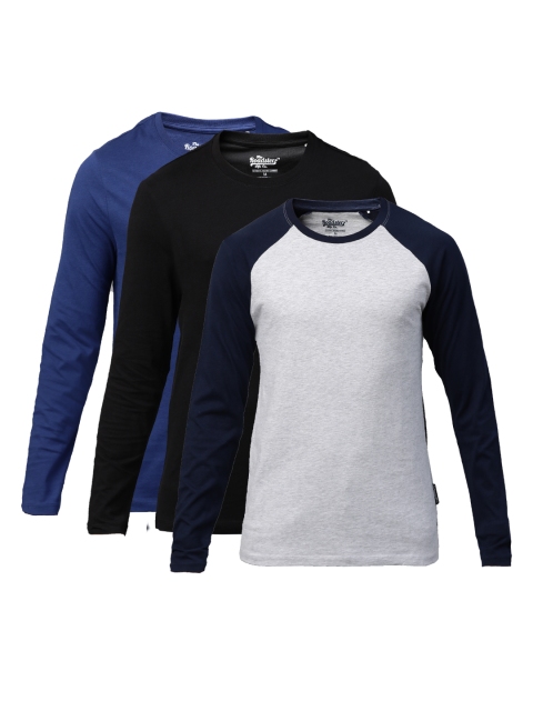 

Roadster Men Pack of 3 Solid T-shirts, Blue