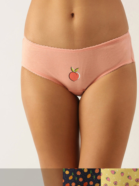 

DressBerry Women Pack of 3 Printed Briefs DB-COO-HIP-PRINT-019, Navy blue