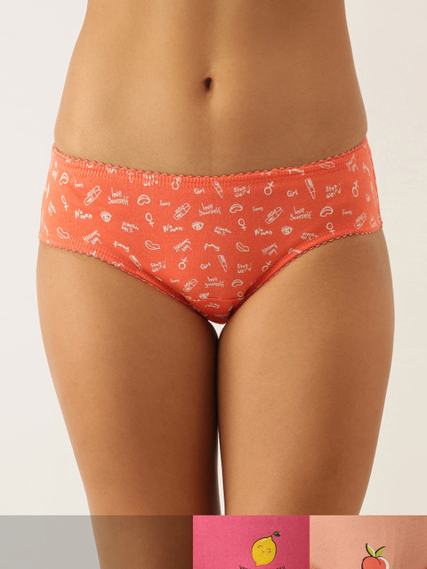 

DressBerry Women Pack of 3 Printed Briefs DB-COO-HIP-PRINT-018, Pink