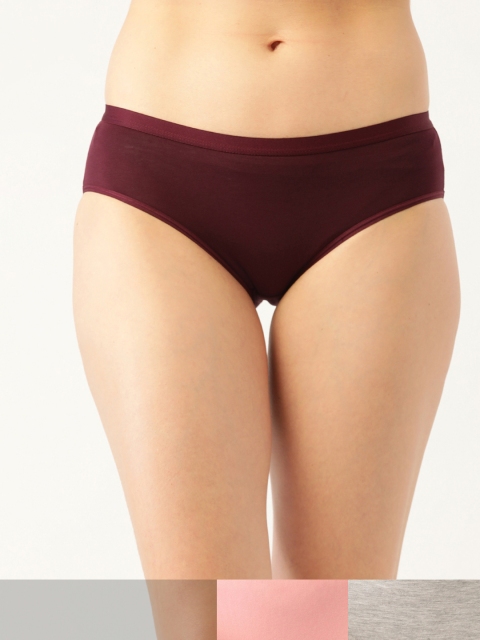 

DressBerry Women Pack of 3 Solid Basic Briefs DB-BRF-3PP, Maroon