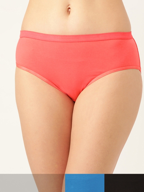 

DressBerry Women Pack Of 3 Solid Knitted Basic Briefs DB-BRF-3PP-NEWCOTTON-007, Coral