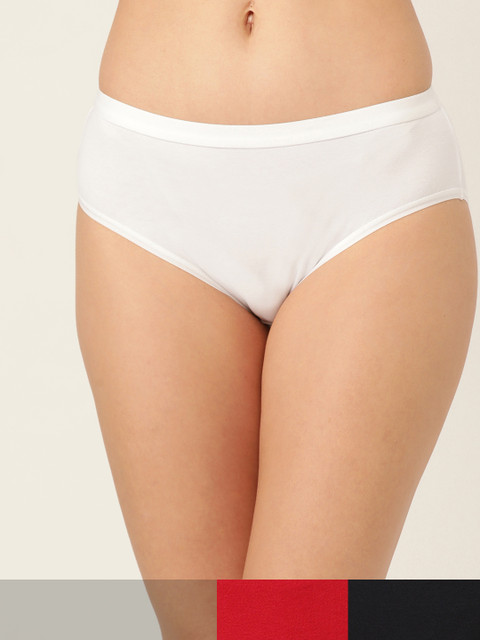 

DressBerry Women Pack Of 3 Solid Knitted Basic Briefs DB-BRF-3PP-NEWCOTTON-010, White