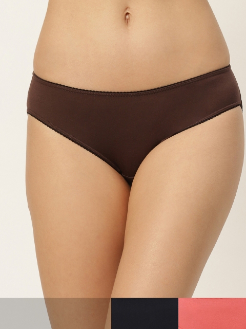 

DressBerry Women Pack Of 3 Solid Basic Briefs DB-BRF-3PP-NEWVISCOSE-010, Brown