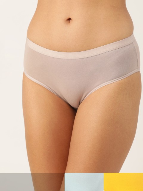 

DressBerry Women Pack of 3 Solid Hipster Briefs DB-BRF-3PP-NEWCOTTON-005, Blue