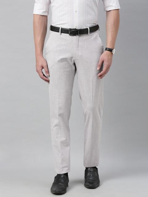 

Louis Philippe Men Grey Slim Fit Solid Formal Trousers