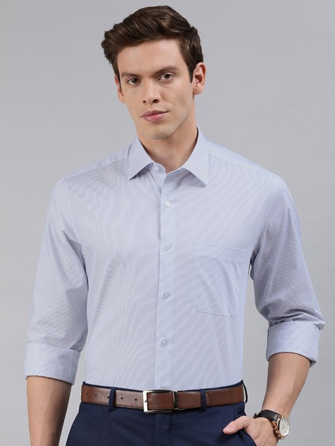 

Louis Philippe Men Blue Slim Fit Striped Formal Shirt