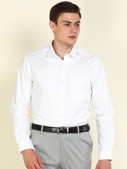

Louis Philippe Men White Self Design Slim Fit Formal Shirt