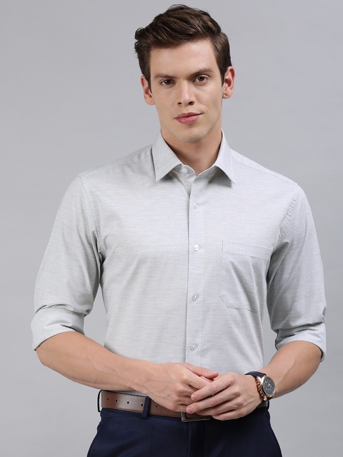

Louis Philippe Men Grey Slim Fit Self Design Formal Shirt