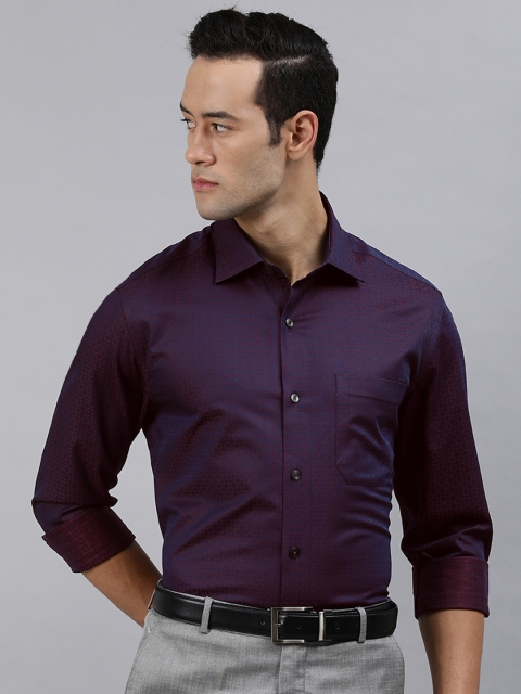 

Louis Philippe Gods & Kings Men Purple Classic Fit Self Design Formal Shirt