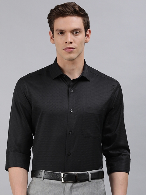 

Louis Philippe Men Black Slim Fit Self Design Formal Shirt