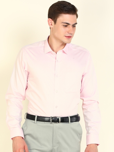 

Louis Philippe Men Pink Slim Fit Self Design Formal Shirt