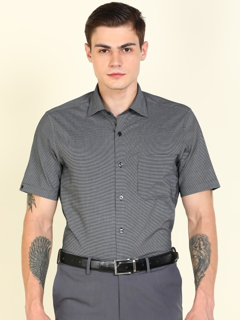 

Louis Philippe Men Black Striped Formal Shirt