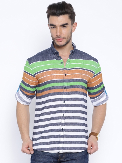

HIGHLANDER Multicoloured Striped Casual Shirt, Multi