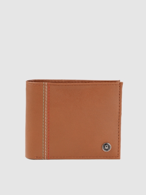 

United Colors of Benetton Men Tan Brown Solid Two Fold Wallet