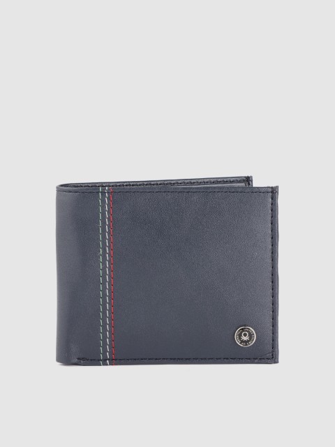 

United Colors of Benetton Men Navy Blue Solid Two Fold Wallet