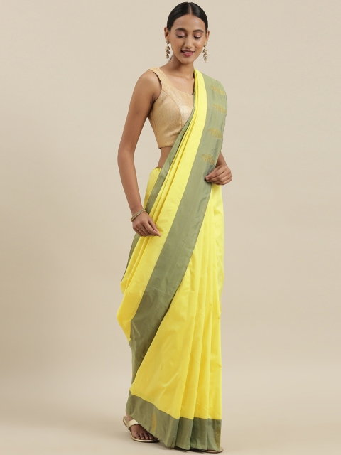 

The Chennai Silks Classicate Green Pure Silk Solid Ilkal Saree
