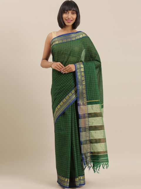 

The Chennai Silks Classicate Green & Yellow Pure Cotton Woven Design Saree