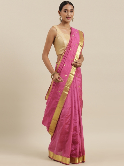 

The Chennai Silks Classicate Pink Pure Silk Woven Design Ilkal Saree