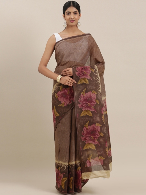 

The Chennai Silks Classicate Grey Printed Pure Cotton Saree