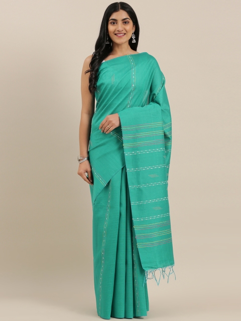 

The Chennai Silks Classicate Teal Green Embroidered Viscose Rayon Saree