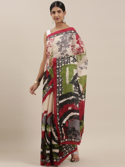 

The Chennai Silks Classicate Beige Printed Pure Cotton Saree