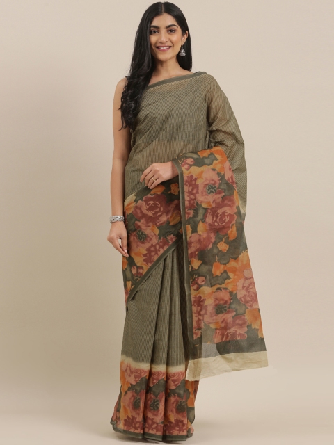 

The Chennai Silks Classicate Green Printed Pure Cotton Saree