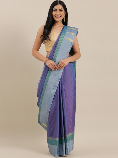 

The Chennai Silks Classicate Purple Pure Silk Woven Design Ilkal Saree