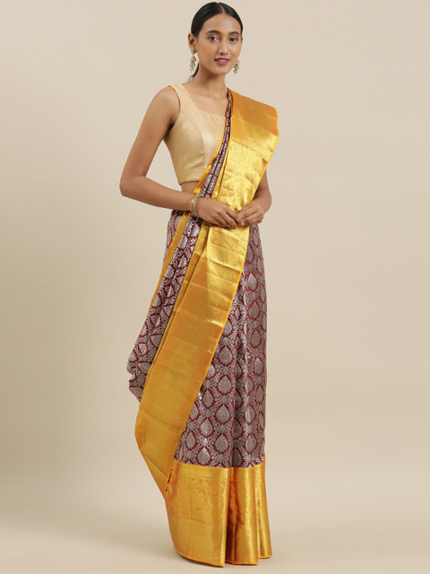 

The Chennai Silks Classicate Maroon Pure Silk Woven Design Kanjeevaram Saree