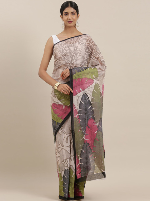 

The Chennai Silks Classicate Grey Printed Pure Cotton Saree
