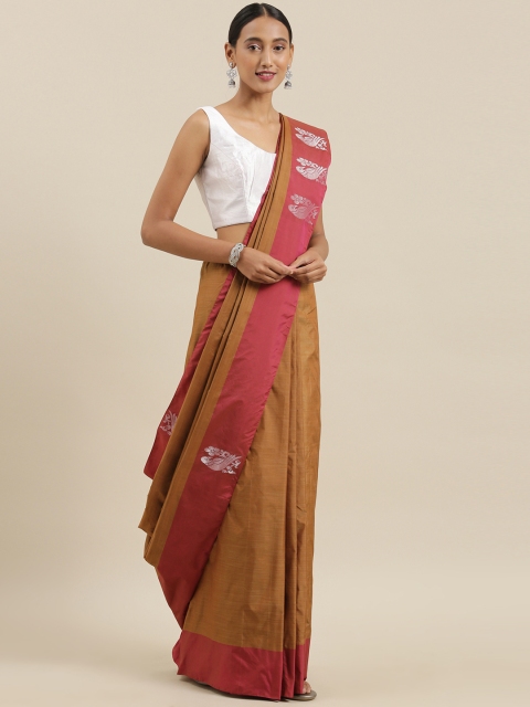 

The Chennai Silks Classicate Brown Pure Silk Solid Ilkal Saree