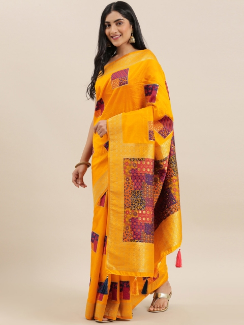 

The Chennai Silks Classicate Yellow Woven Design Viscose Rayon Saree