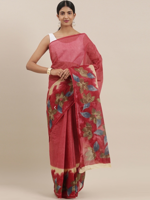 

The Chennai Silks Classicate Maroon Striped Pure Cotton Saree
